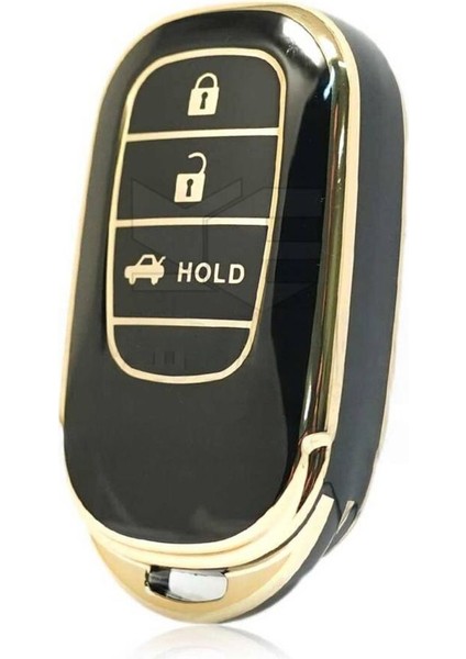 Lüx Yeni Honda Fe1 3 Buton Anahtar Kılıfı Siyah Gold Altın Renk 1.ci Kalite