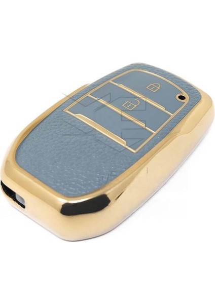 Lüx Toyota Hilux 2023-2024 Yılı Arası 2 Tuşlu Smart Koruma Anahtar Kılıfı Gri Gold Altın Renk fiyatları