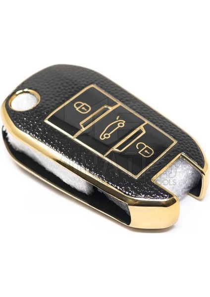 Lüx Peugeot 208 301 307 308 508 2008 3008 Partner Van Sustalı Anahtar Kılıfı Siyah Gold fiyatları