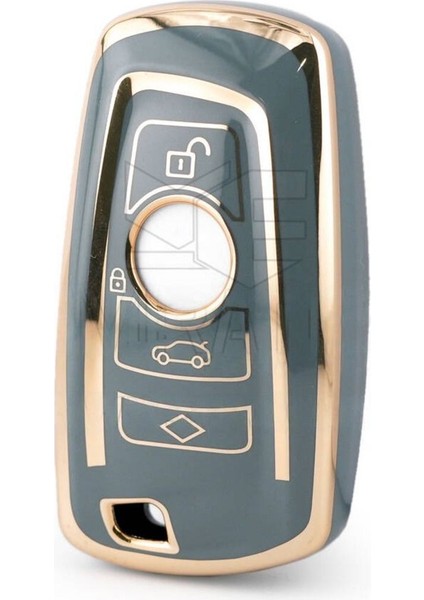 Lüx Bmw 1 3 5 7 Seri X1 X3 X4 X5 F10 F15 F16 F20 F30 F18 F25 M3 M4 Nano Anahtar Kılıfı Gri Gold