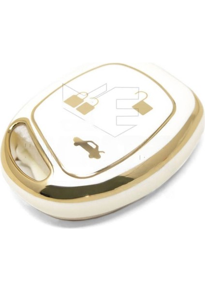 Lüx Ford Fiesta Mondeo Focus Transit Fusion 3 Buton Nano Anahtar Kılıfı Beyaz Gold Altın Renk fiyatları