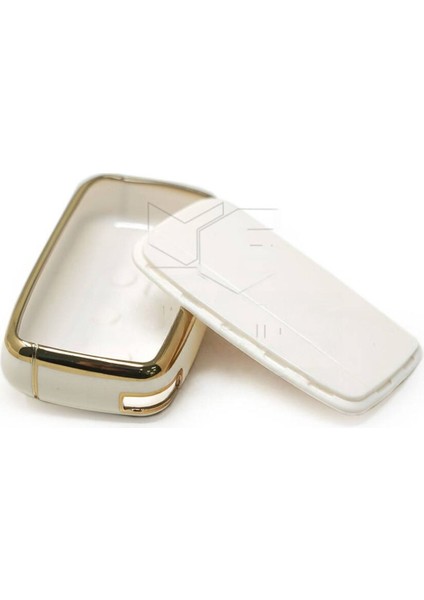 Lüx Land Rover Range Rover Vouge Uyumlu Sport Nano Anahtar Kılıfı Beyaz Gold Altın Renk modelleri