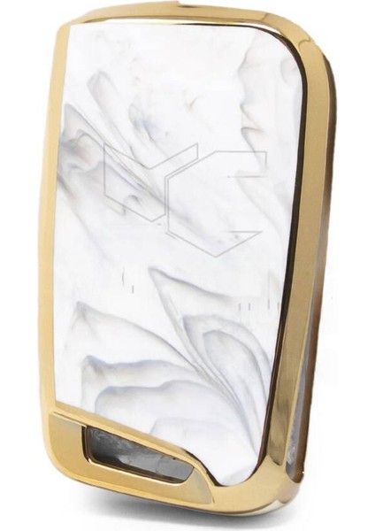Lüx Seat Leon Mk3 Golf 7 ve 7.5 T-Roc 3 Buton Sustalı Anahtar Kılıfı Mermer Desenli modelleri