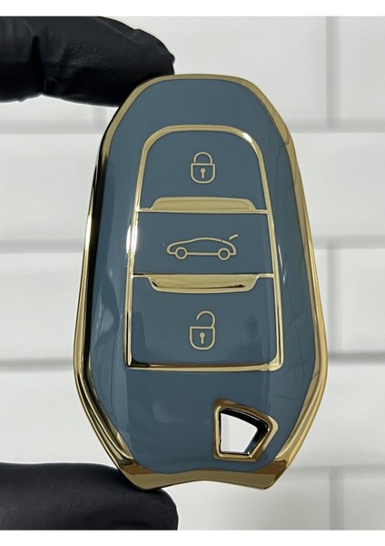 Peugeot 208 308 508 2008 3008 5008 Rifter Nano Anahtar Koruma Kılıfı Sustasız Siyah Gri Altın Renk