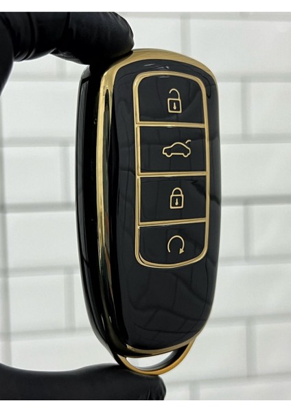 Gma Keys Lüx Chery Tiggo 8 Pro Omoda 5 Tiggo 7 Avantgarde Nano Anahtar Kılıfı Siyah Gold Renk 1.ci Kalite