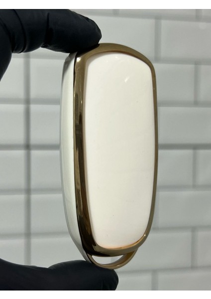 Lüx Chery Tiggo 8 Pro 3 Buton Smart Nano Anahtar Kılıfı Beyaz Gold Altın Renk 1.ci Kalite modelleri