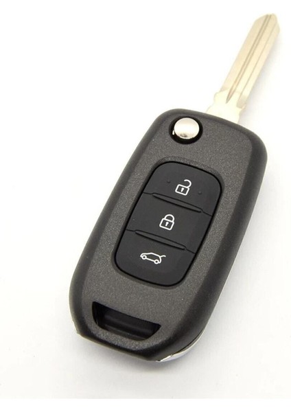 Lüx Renault Taliant 3 Buton Sustalı Nano Anahtar Kılıfı Siyah Gold Altın Renk 1.ci Kalite