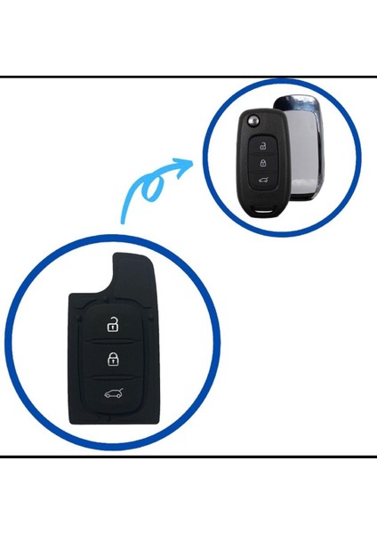 Lüx Renault Megane 4 Oto Kumanda Kabı Için Plastik Tuş Takımı