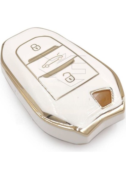 Peugeot 208 308 508 2008 3008 5008 Rifter Nano Anahtar Kılıfı Beyaz Gold Renk 1.ci Kalite fiyatları