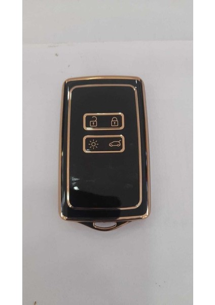 Lüx Renault Clio E-Tech Austral Megane E-Tech 4 Buton Nano Anahtar Kılıfı Siyah Gold Renk