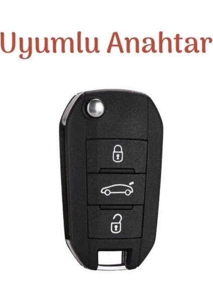 Lüx Citroen C3 C4 C5 Jumpy Elysee Nano Sustalı Anahtar Koruma Kılıfı Siyah Gold Altın Renk