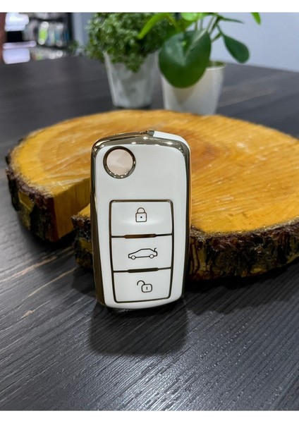 Gma Keys Volkswagen Golf Transporter Polo Caddy Vb. Uds Nano Silikon Anahtar Kılıfı Beyaz Renk