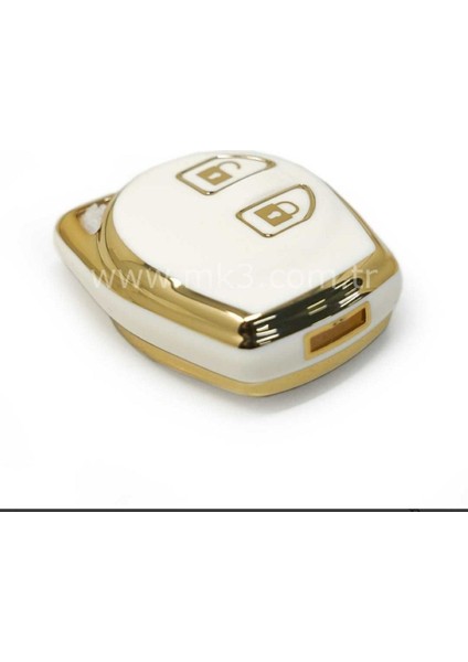 Lüx Suzuki Alto Swift Baleno Sx4 Grand Vitara Jimny 2 Buton Nano Anahtar Kılıfı Beyaz Gold Renk fiyatları