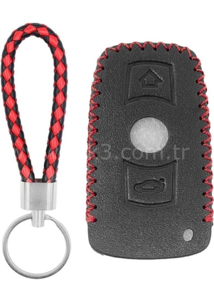 Lüx Bmw E60 E90 E91 E92 M3 M5 X1 X5 ve 1 3 5 Uyumlu Deri Anahtar Kılfı Not Anahtar ile Yuvaya Girmez