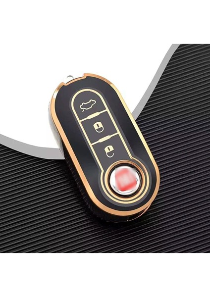 Fiat Doblo Ducato Anahtar Kılıfı Nano Siyah Gold Altın Renk 1.ci Kalite