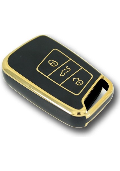 Volkswagen Passat B8 Smart Siyah Oto Anahtar Kumanda Kabı Kılıfı Siyah Gold Altın Renk fırsatları