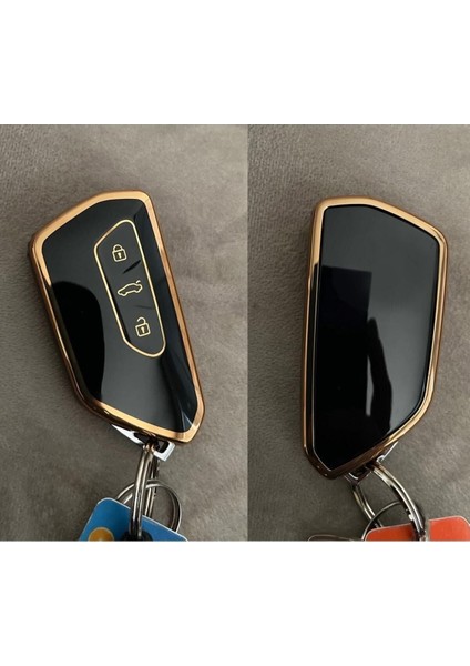Golf 8 Kumanda Kılıfı Seat Skoda Siyah Gold Altın Renk fırsatları