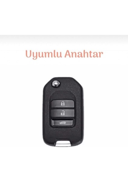 Honda Fc5 Civic H-Rv C-Rv Sustalı Nano Anahtar Koruma Kılıfı Siyah Gold Altın Renk