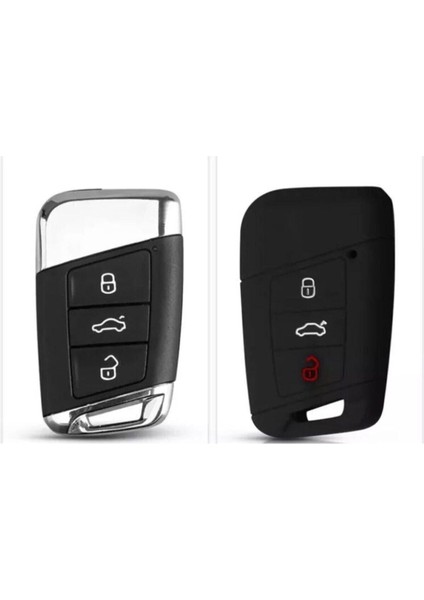 Passat B8 ve Super B Siyah Renk Silikon Anahtar Koruma Kılıfı