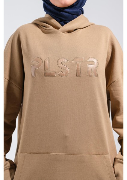 1596_PLISTRE Nakışlı Oversize Tesettür Sweatshirt fırsatları