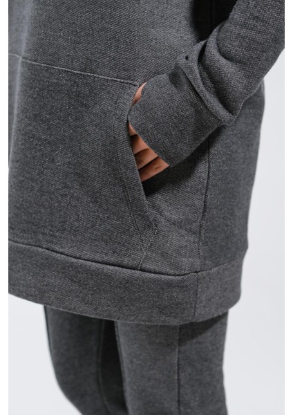 1596_PLISTRE Nakışlı Oversize Tesettür Sweatshirt