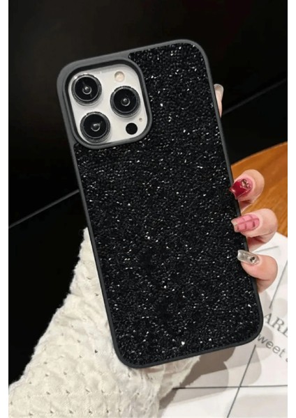 Meri Case Apple iPhone 16 Pro Max Uyumlu Taşlı Işıltılı Kaliteli Telefon Kılıfı Arka Kapak