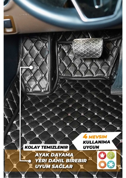 Fiat Egea Cross (2021-2023) Uyumlu Özel Dikim Deri 7d Havuzlu Paspas modelleri