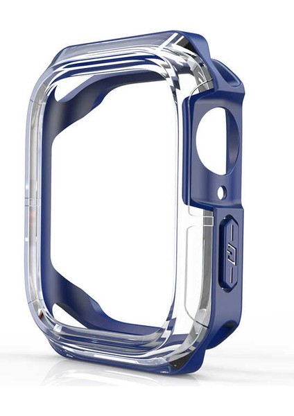 - ​​​Apple Watch 44mm - Kasa Koruyucu Sert PC Silikon Koruyucu - Gard 08 - Mavi - T22611