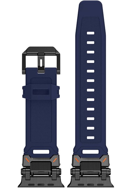 - ​​​Apple Watch Ultra 49mm - Kordon Titanyum Metal Başlıklı Silikon Kordon - KRD-101 - Siyah-Titanyum - T30722 modelleri
