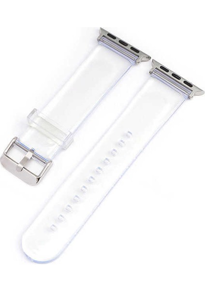 - ​​​Apple Watch 7 45mm - Kordon Şeffaf Silikon Kordon - KRD-13 - T23718 modelleri