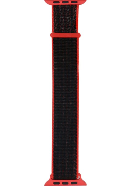 - ​​​Apple Watch 38mm - Kordon Serisi Hasır Strap Kayış - Band-03 - Kırmızı-Siyah - T31259