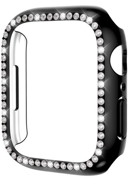 - Apple Watch 44MM - Kasa ve Ekran Koruyucu Watch Gard 05 Sert Pc Koruyucu - Siyah