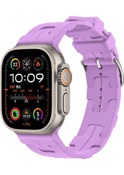 - ​​​Apple Watch Ultra 49mm - Kordon Silikon Kordon - KRD-92 - Mor - T29724