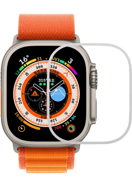 - ​​​Apple Watch Ultra 49mm - Metal Kasa Koruyucu Saat Çerçevesi - Gümüş - T25392