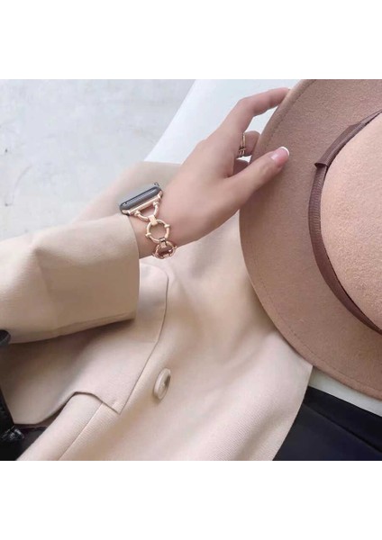 - ​​​Apple Watch Ultra 49mm - Kordon Metal Strap Kayış - KRD-56 - Rose Gold - T24593 indirimleri