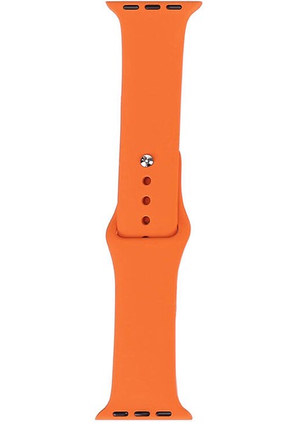 - Apple Watch 38MM - Kordon Band Serisi Klasik Kordon Silikon Strap Kayış - Turuncu