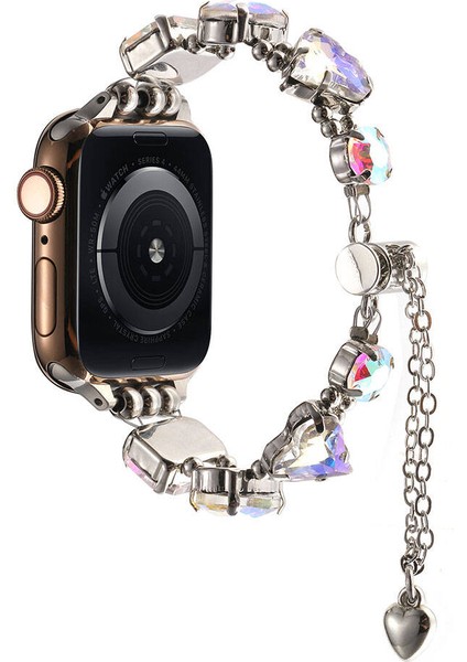 - Apple Watch 38mm - Kordon Renkli Taş Tasarımlı Kordon KRD-115 - Lila indirimleri