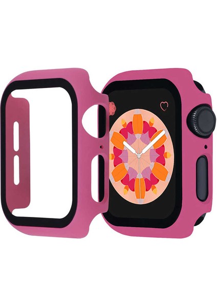 - ​​​Apple Watch 38mm - Kasa Koruyucu Kasa Ve Ekran Koruyucu - Gard 01 - Pembe Koyu - T13800