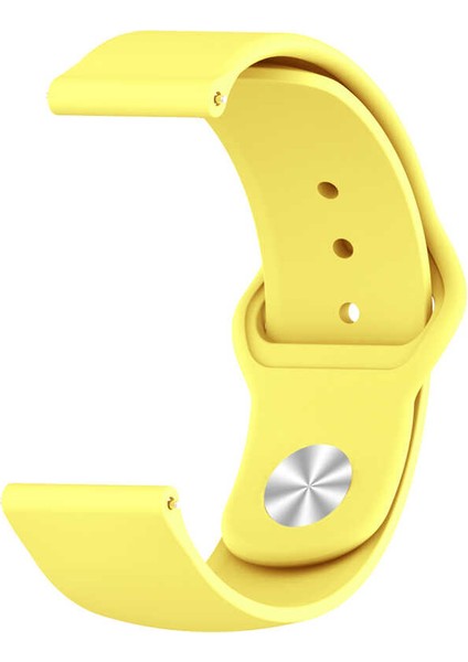 - Xiaomi Amazfit GTR 47mm 22mm - Kordon Silikon Kordon - KRD-11 - Sarı - T14767