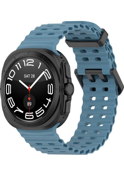 - Samsung Watch Ultra 47mm - Kordon Tırtıklı Tasarım Silikon Kordon - KRD-118 - Lacivert - T32996