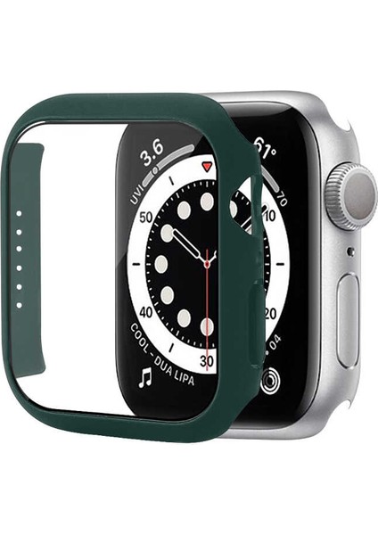 - ​​​Apple Watch 7 45mm - Kasa Koruyucu Kasa Ve Ekran Koruyucu - Gard 01 - Koyu Yeşil - T19035
