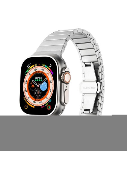 - ​​​Apple Watch 42mm - Kordon Metal Strap Kayış - KRD-79 - Gri - T25784