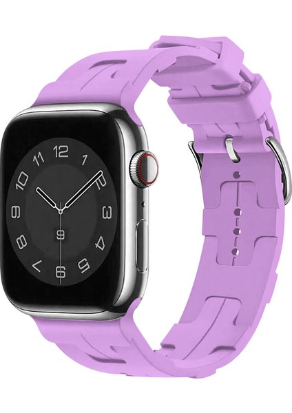 - ​​​Apple Watch 7 41mm - Kordon Silikon Kordon - KRD-92 - Lila - T29720