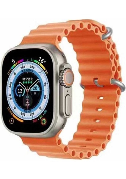 - ​​​Apple Watch 44mm - Kordon Silikon Kordon - KRD-75 - Turuncu - T24696