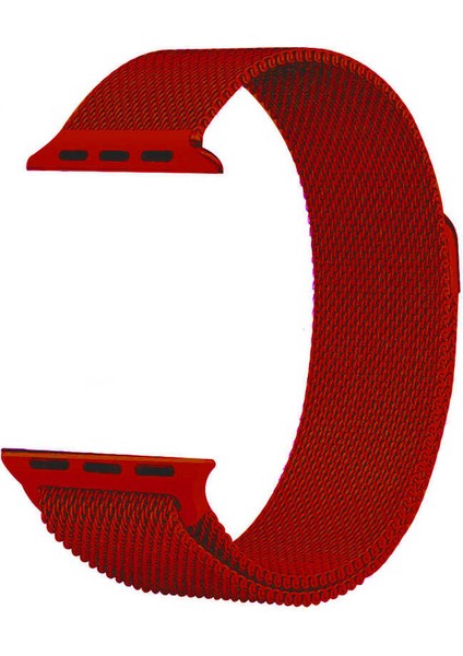 - ​​​Apple Watch Ultra 49mm - Kordon Metal Strap Kayış - KRD-01 - Kırmızı - T24543