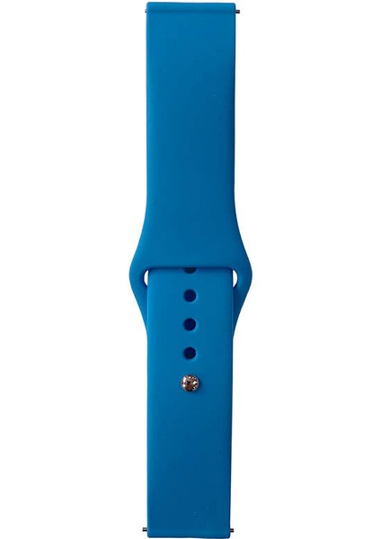 - Samsung Watch Active 2 44MM - Kordon Band Serisi 20MM Klasik Kordon Silikon Strap Kayış - Mavi