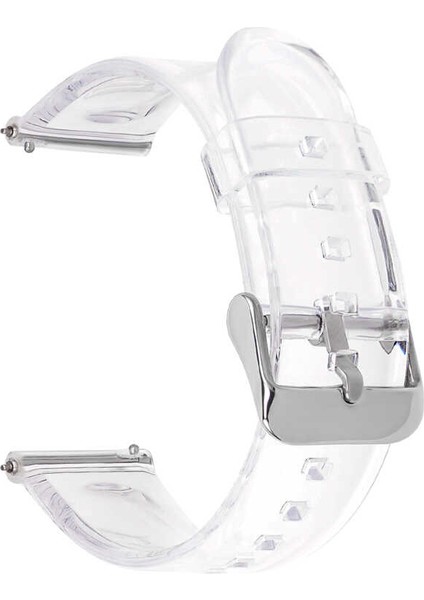 - Samsung Watch Active 2 44mm 20mm - Kordon Şeffaf Silikon Kordon - KRD-13 - T23723