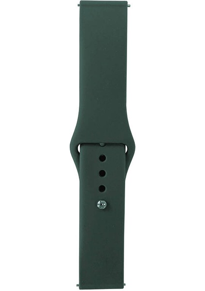 - Samsung Watch 42MM - Kordon Band Serisi 20MM Klasik Kordon Silikon Strap Kayış - Pine Yeşil