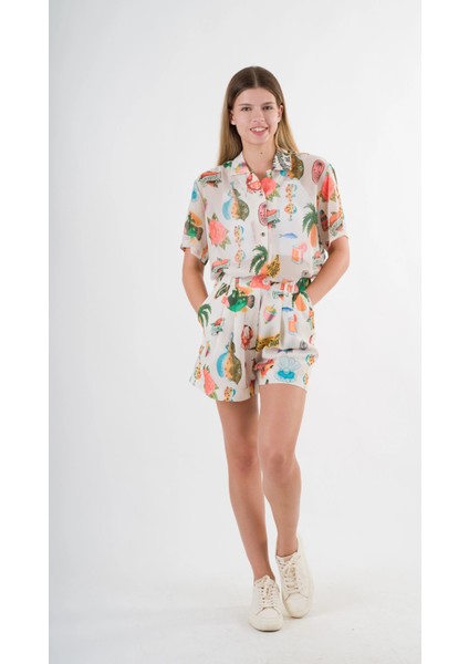 Kadın Çok Renkli Oversize Uzun Kısa Kollu Basic Şifon Gömlek HZL24S-YY996 fiyatları