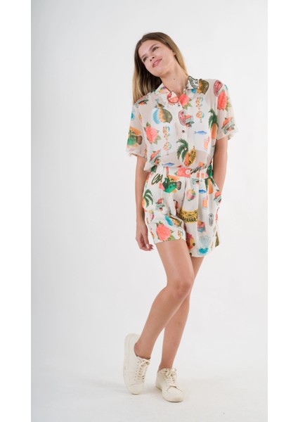 Kadın Çok Renkli Oversize Uzun Kısa Kollu Basic Şifon Gömlek HZL24S-YY996 fırsatları